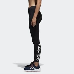 NWT Adidas Essentials Linear Tights Black Graphic Logo Cotton Leggings S97155 S